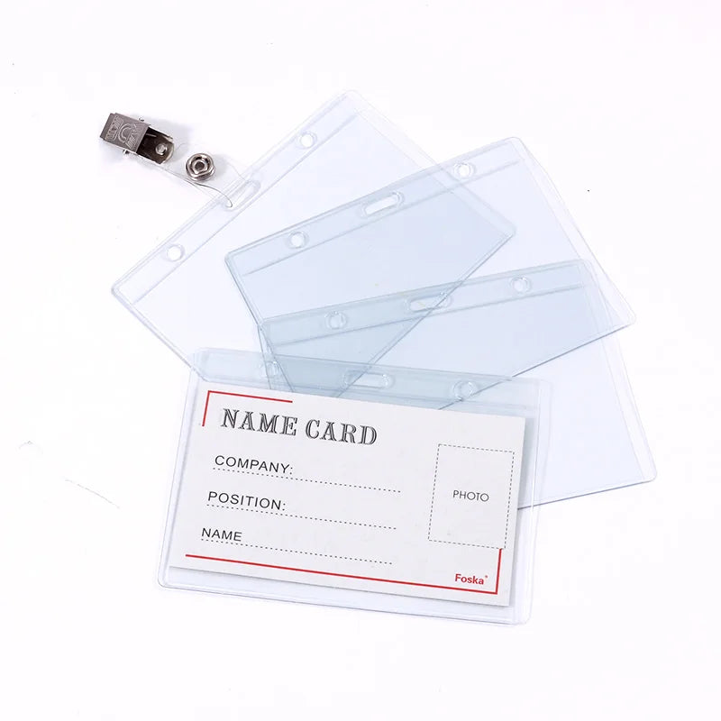 Soft Clear PVC ID Card Holder with Clip 110 x 80mm