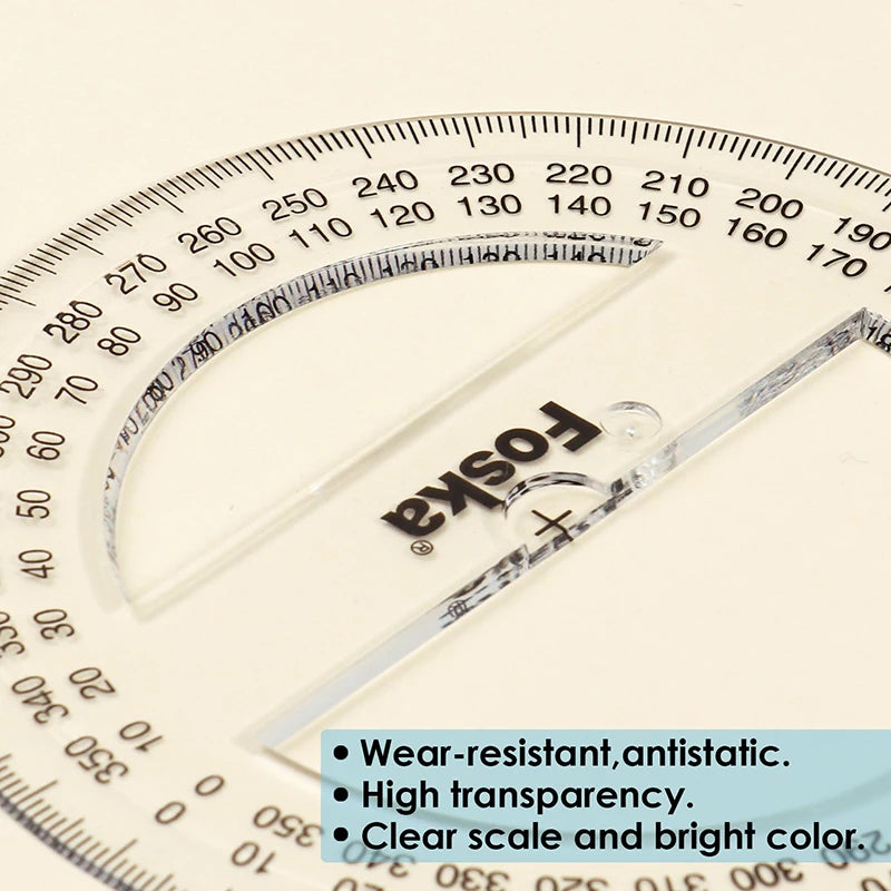 Clear Plastic Protractor 360 Degrees – 10cm