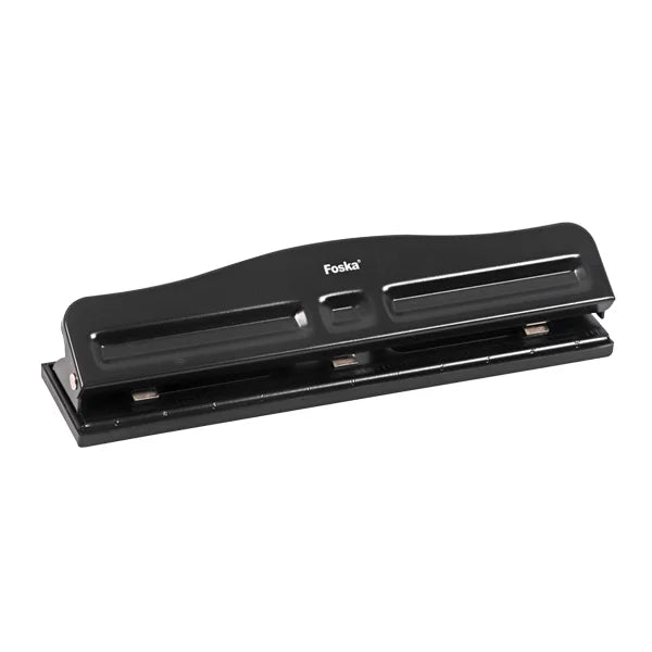 Adjustable 3-Hole Metal Paper Punch – 12 Sheets