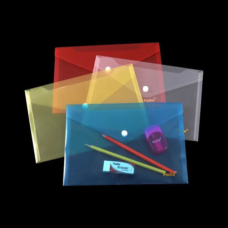 Snap Button Envelope File Pocket – Transparent
