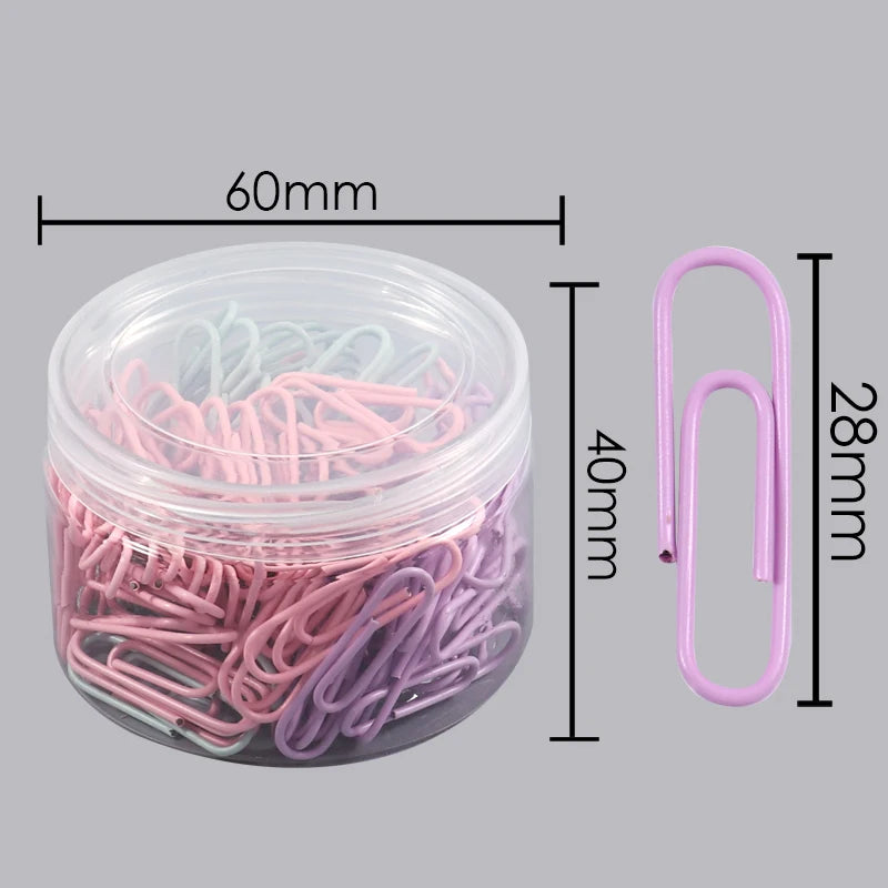 Color Assorted Nickel Paper Clips 28mm – Box of 120