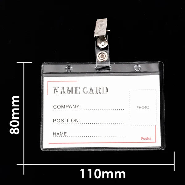 Soft Clear PVC ID Card Holder with Clip 110 x 80mm