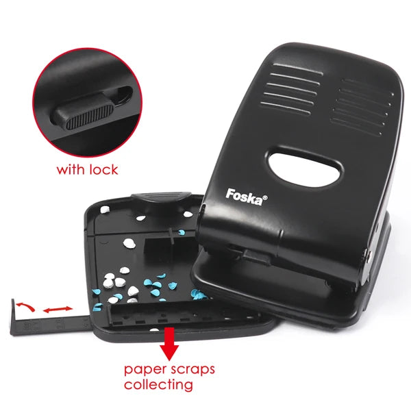 Metal Office Paper Hole Punch – 40 Sheets, 6 mm Holes
