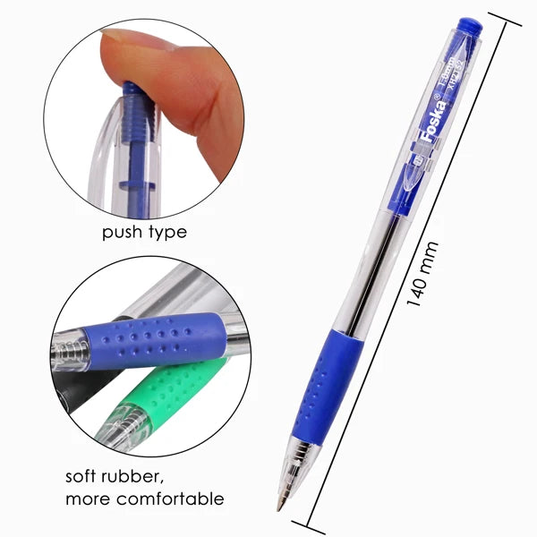 Click Gel Ballpoint Pen 1.0mm – Transparent Barrel