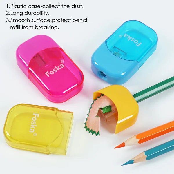 Transparent Pencil Sharpener with Lid
