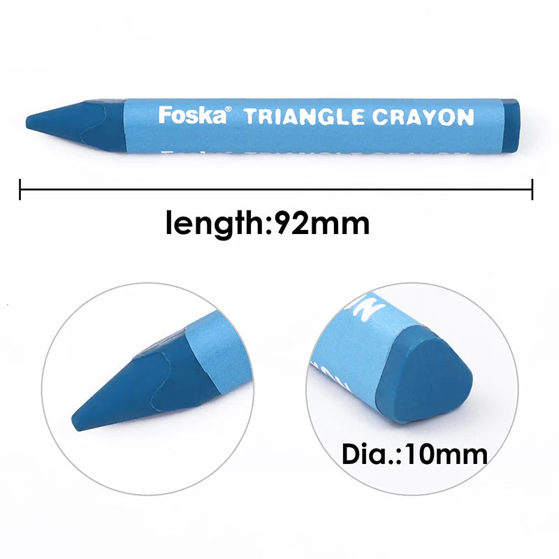 Triangle Wax Crayons for Kids – Set of 12