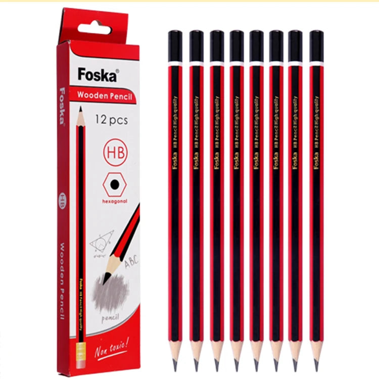 Red & Blue Poplar HB Pencils with Eraser 7" – Box of 12