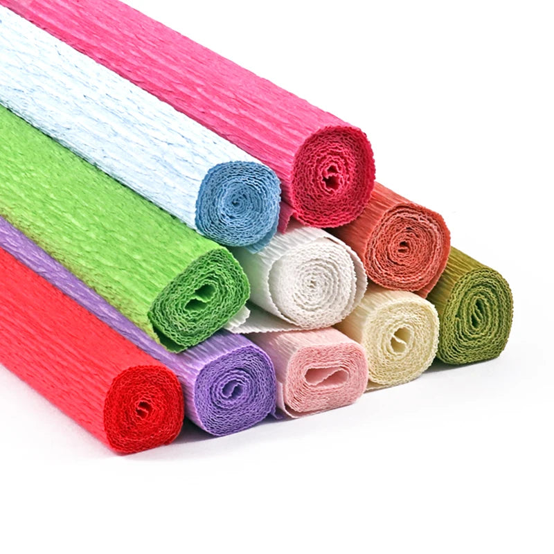 Soft Crepe Craft Paper Rolls 25 x 60cm – 10 Colors