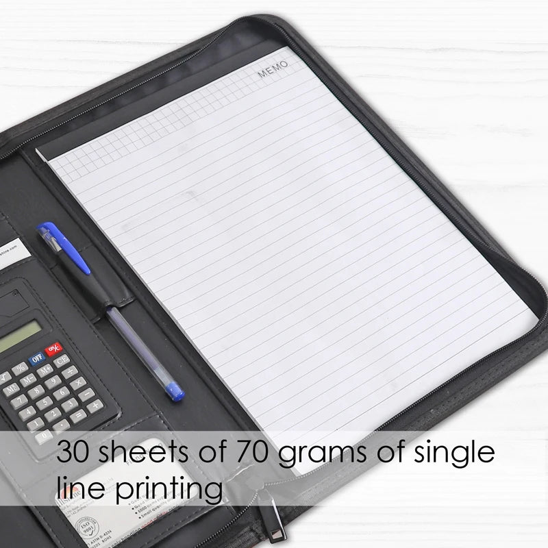 PU Leather Portfolio Folder 33 x 25cm with Pen Holder and Card Sleeves