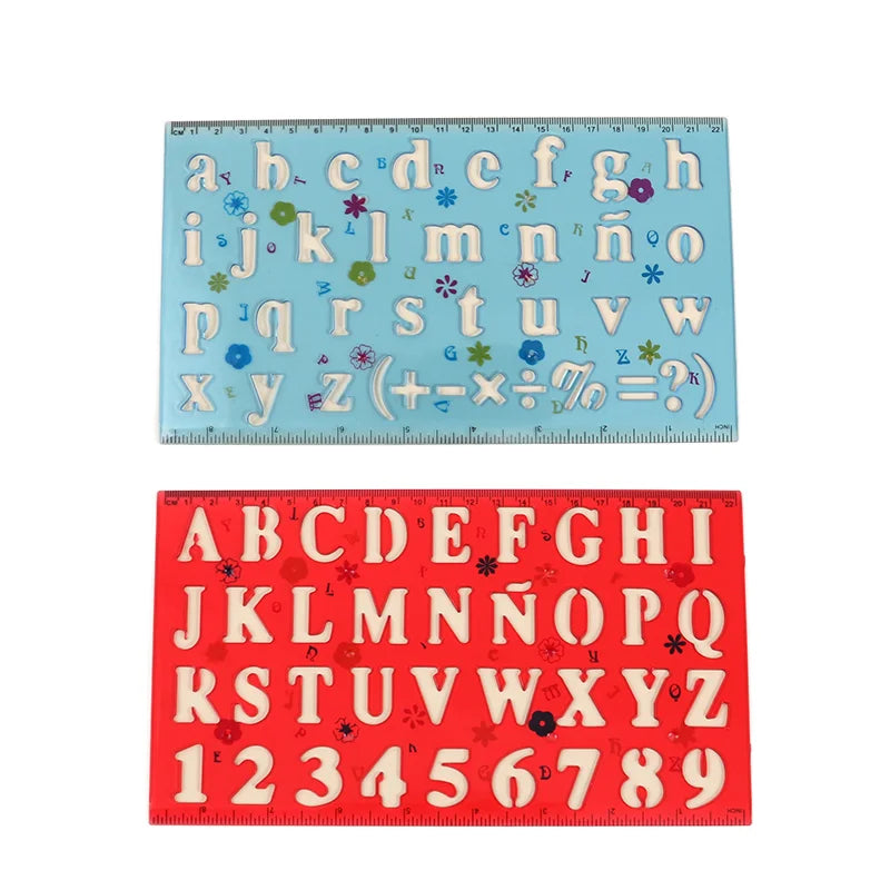 Alphabet Letter Stencil Ruler Set – 2 Pieces