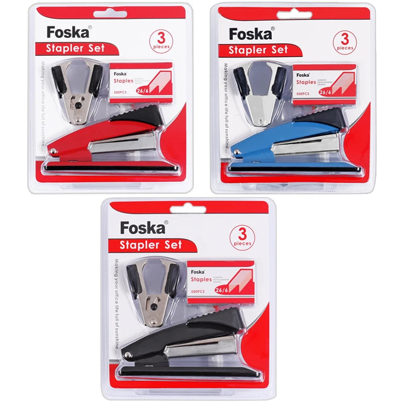 Metal Stapler Set with Staple Remover and 500 Staples