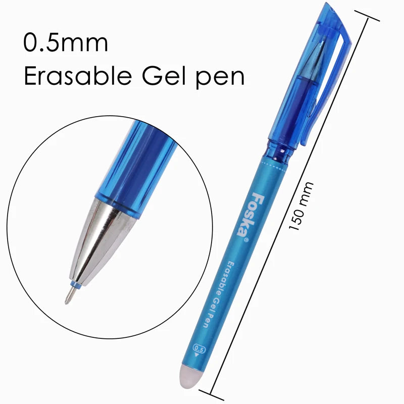Erasable Gel Pen 0.5mm with Eraser – Blue