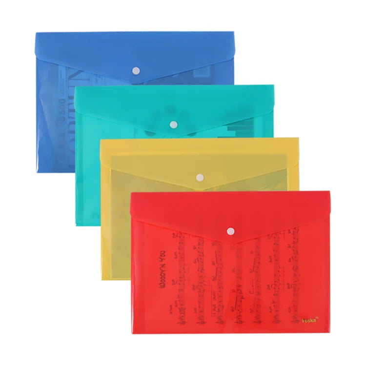 A4 Snap Closure Envelope File Pocket – Solid Colours