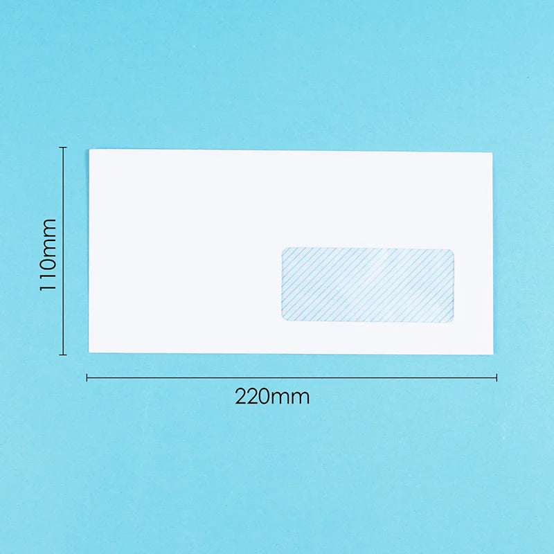 White Peel and Seal Window Mailing Envelope 110 x 220 mm – Pack of 25