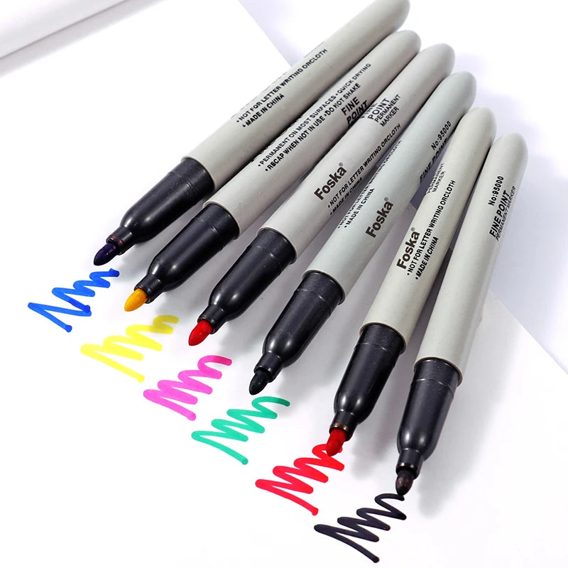 Permanent Marker Pen Set – 6 Colours