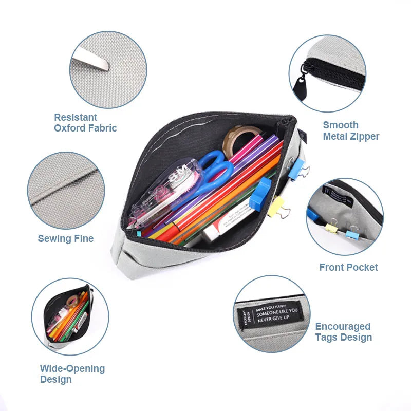 Oxford Cloth Waterproof Pencil Case with Zipper