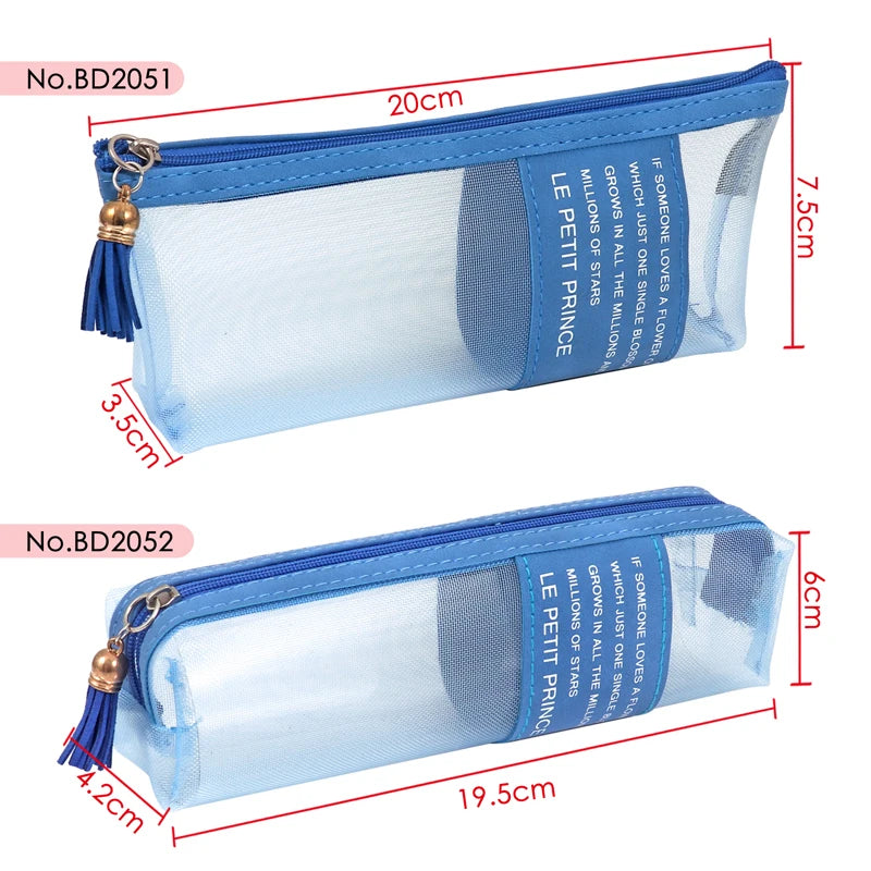 Nylon Mesh Pencil Bag with Zipper