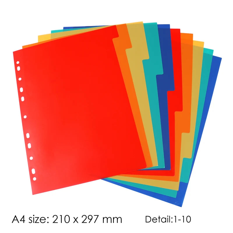 A4 Plastic Index Dividers – Assorted Colours