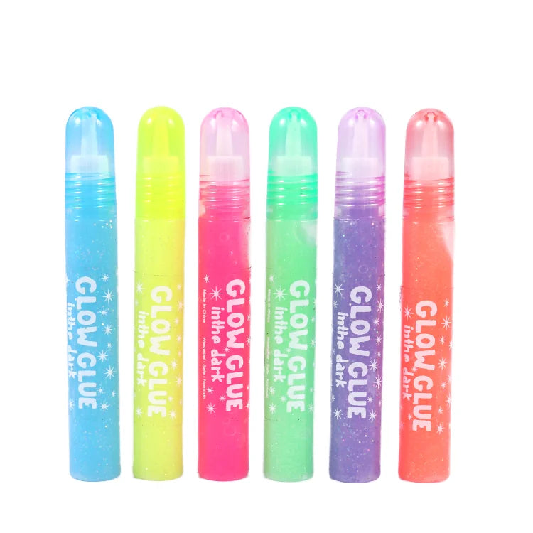 Washable Glow-in-the-Dark Glue 10ml – Set of 6 Colors