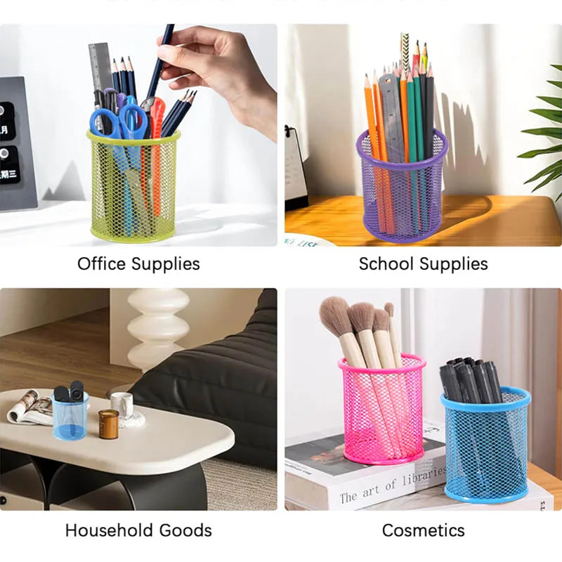 Round Steel Pen Holder Cup – Colourful