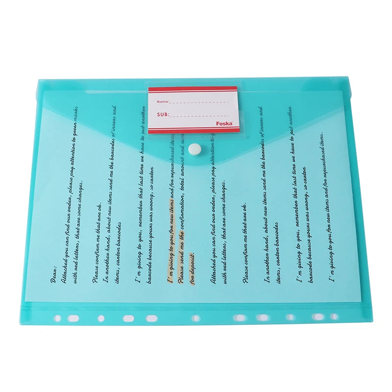 A4 Poly Envelope Folder with Button Closure