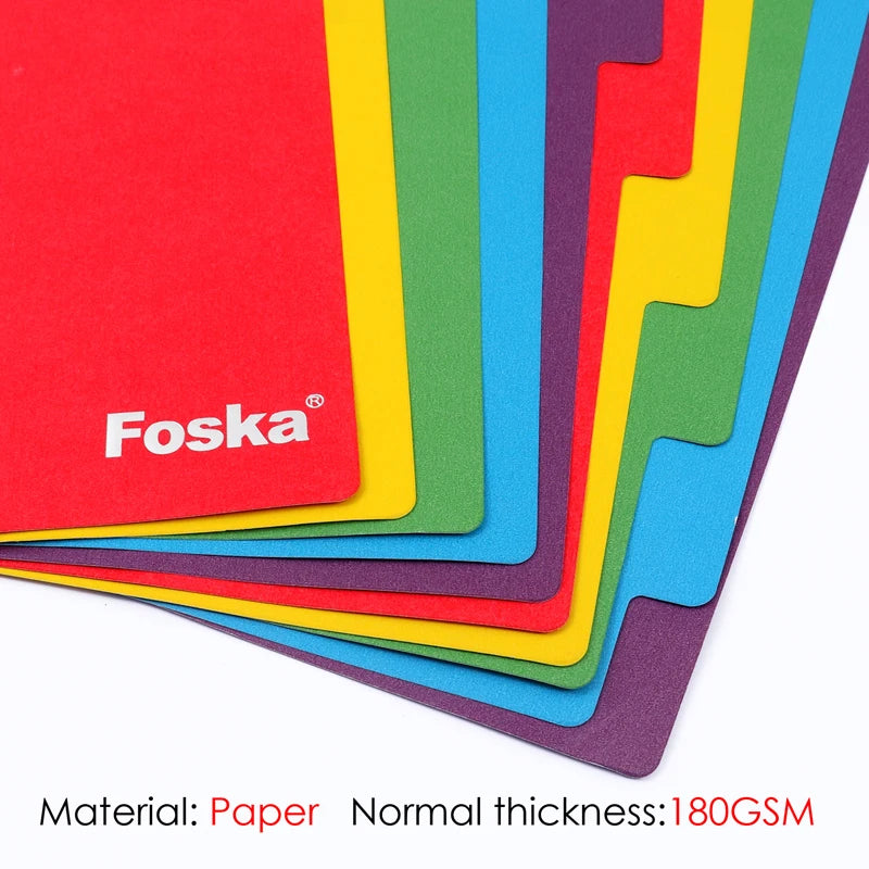 A4 Paper Index Dividers – 10 Tabs, Assorted Colours