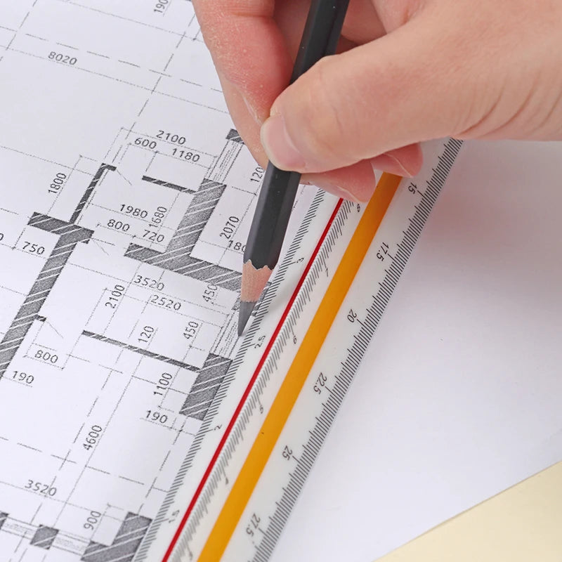 Plastic Triangular Scale Ruler 30cm