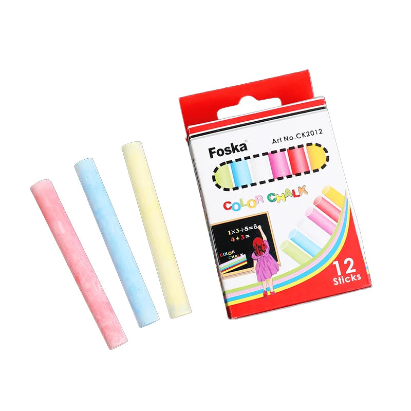 Dustless Colored Blackboard Chalk – Box of 12