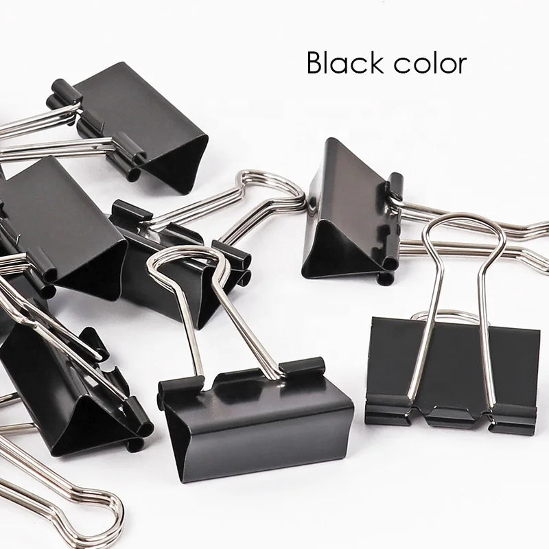Black Binder Clips – Box of 12
