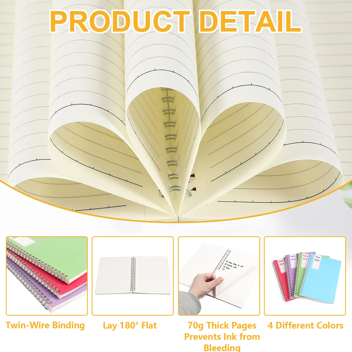 PP Cover Spiral Notepad 60 Sheets