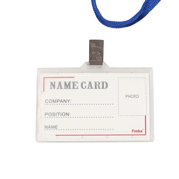 Hard Clear PP ID Badge Holder with Lanyard 92 x 59mm