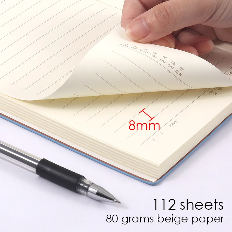 A5 PU Leather Hardcover Traveller's Planner Diary – 112 Sheets