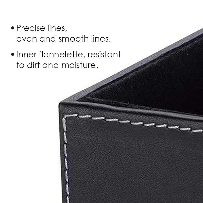 PVC Leather Square Pen Holder Cup