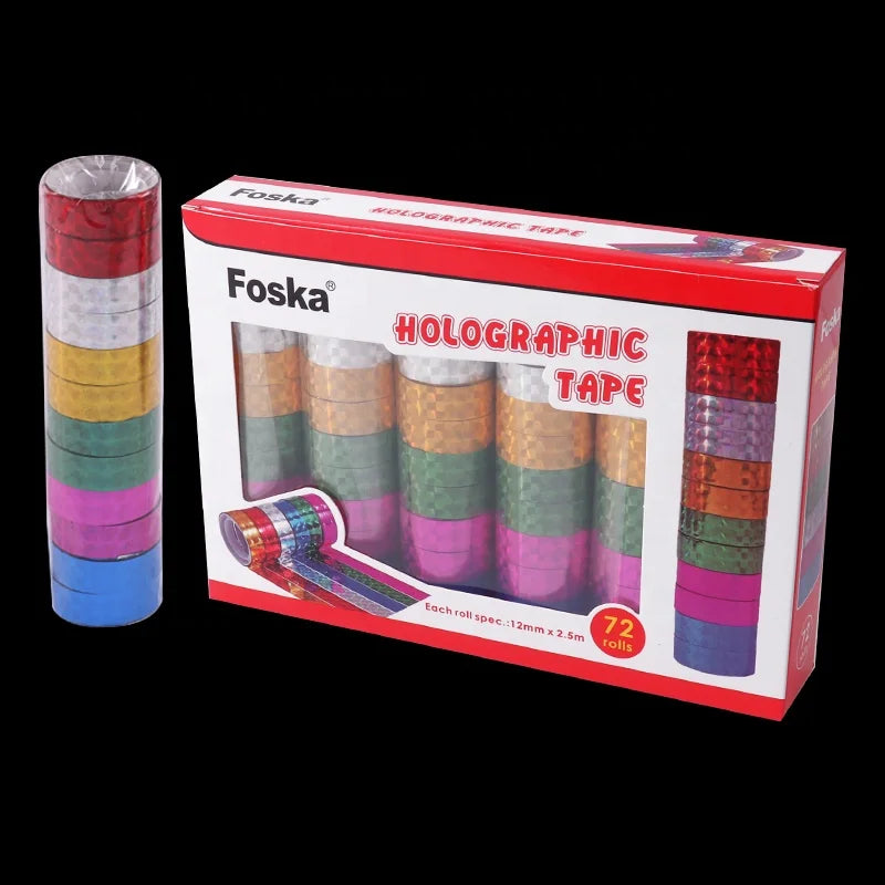 Holographic Glitter Decorating Tape 12mm x 2.5m – Box of 72