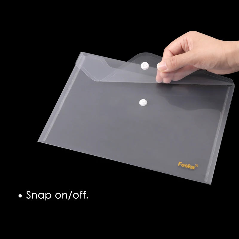 Snap Button Envelope File Pocket – Transparent