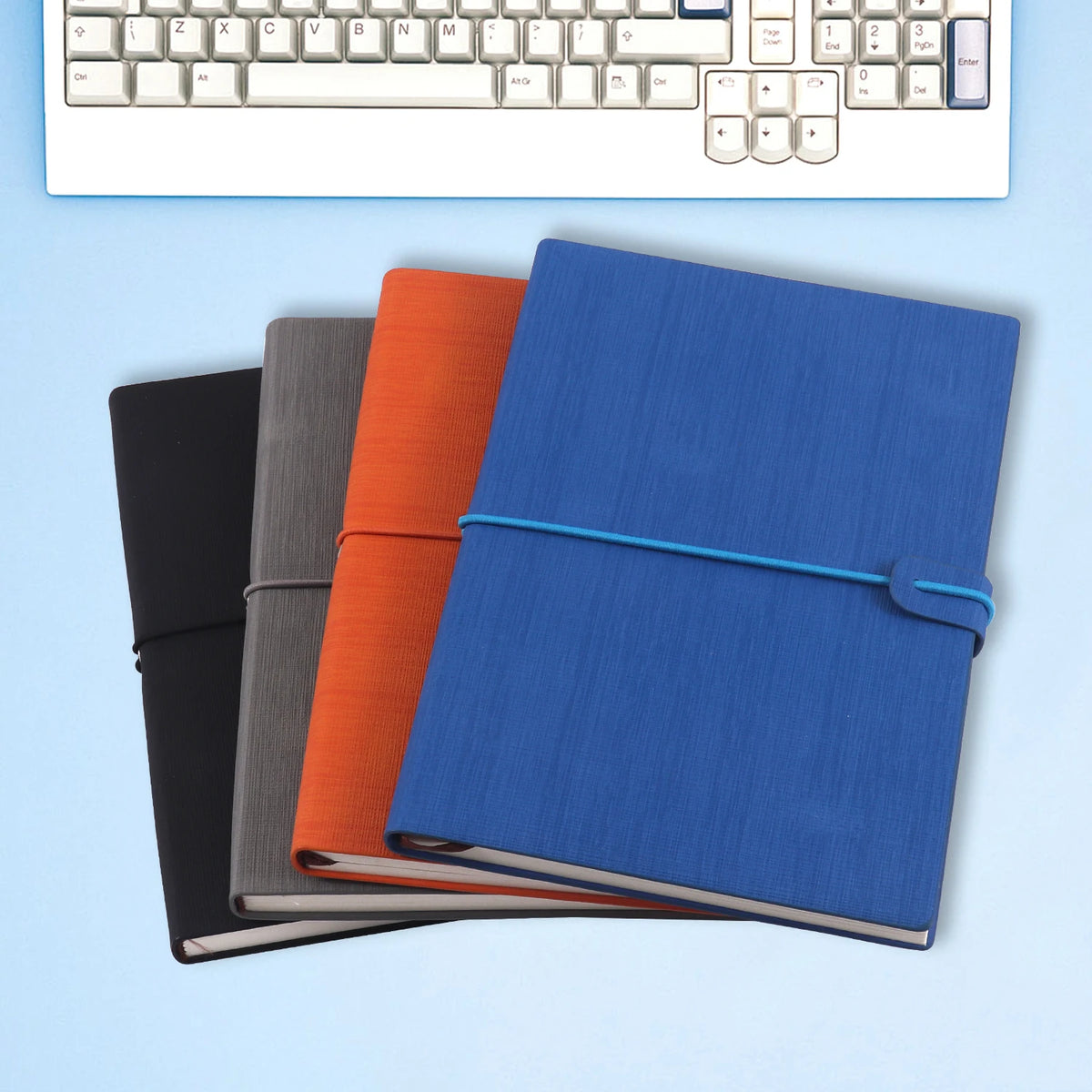 A5 Leather Hardcover Weekly Planner with Elastic Band – 96 Sheets