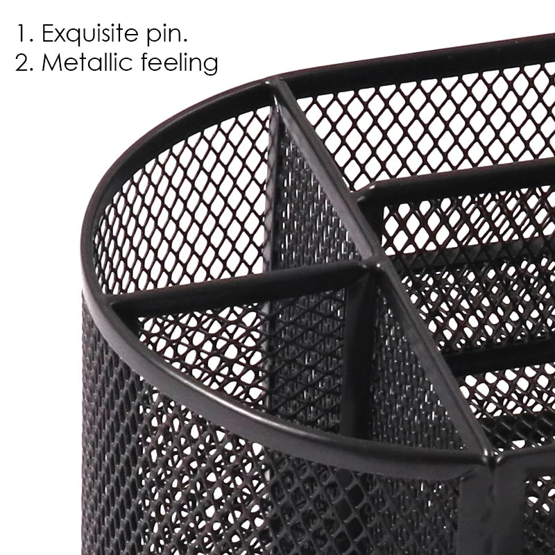 Metal Mesh Desk Organiser Set – 9 Compartments with Drawer