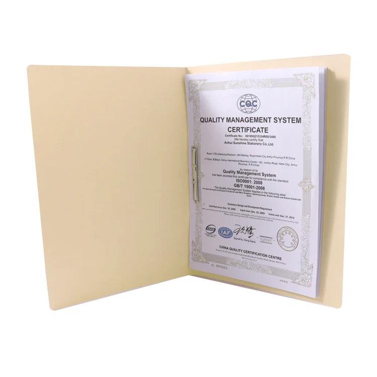Manila File Folder with Top Tab Fastener – 165gsm