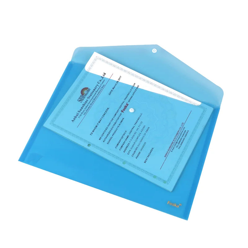 Snap Button Envelope File Pocket – Transparent