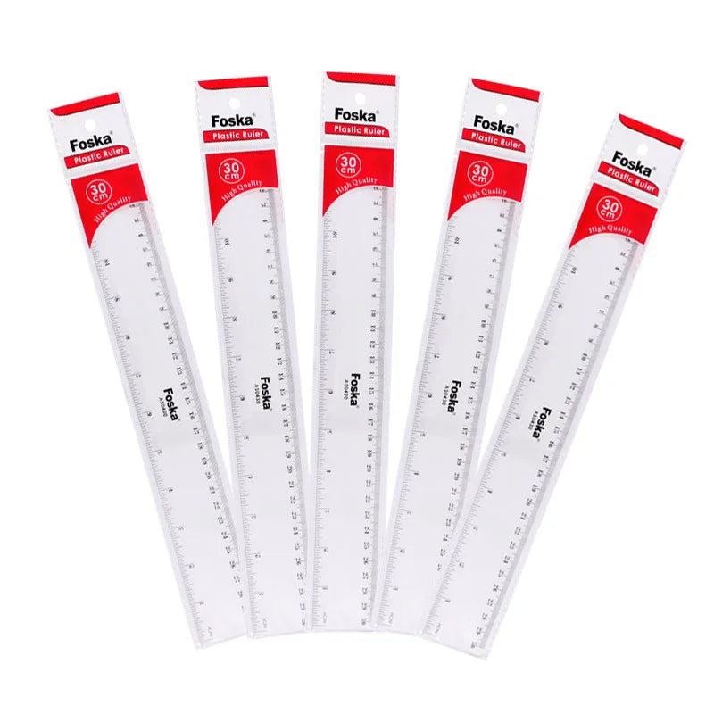 Clear Plastic Ruler 30cm / 12in with Inches and Centimeters