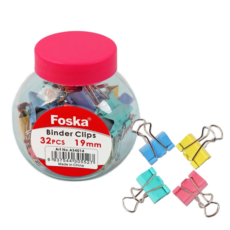Color Metal Binder Clips 19mm – Pack of 32