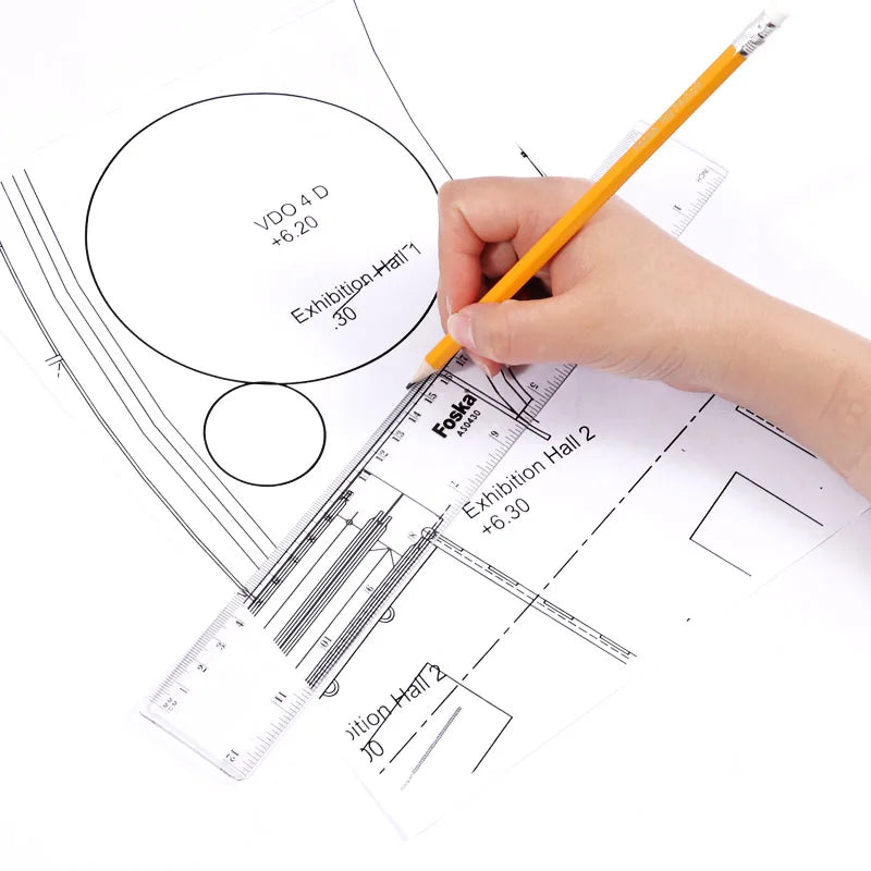Clear Plastic Ruler 30cm / 12in with Inches and Centimeters