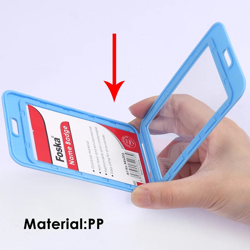 Vertical PP ID Card Badge Holder 54 x 86mm