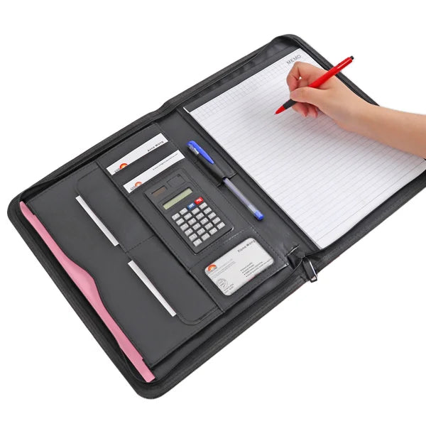PU Leather Portfolio Folder 33 x 25cm with Pen Holder and Card Sleeves