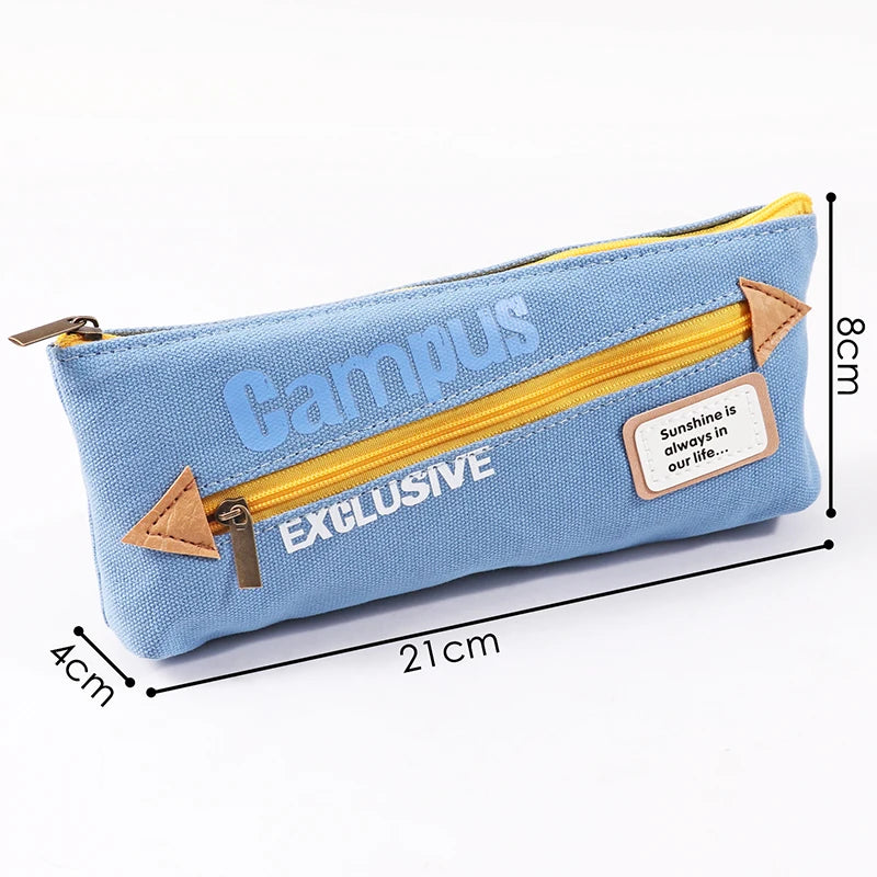 Canvas Waterproof Pencil Case for School and Office
