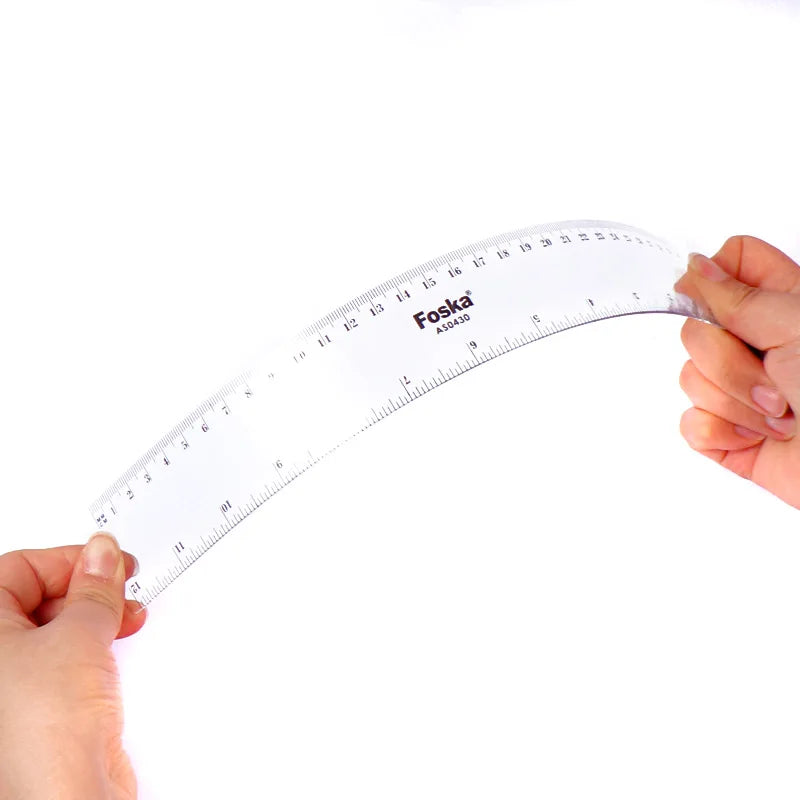 Clear Plastic Ruler 30cm / 12in with Inches and Centimeters