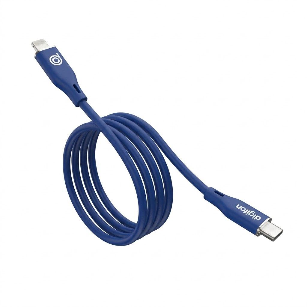 Digifon USB-C to Lightning Silicone Cable 27W - 1M - Cobalt Blue