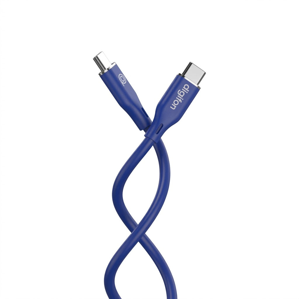 Digifon USB-C to USB-C Silicone Cable 60W - 1M - Cobalt Blue