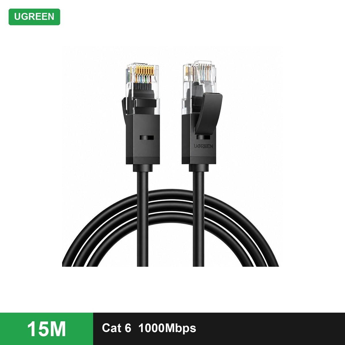 UGREEN Cat 6 U/UTP LAN Cable (Black, NW102) - 15 m - Office R Us