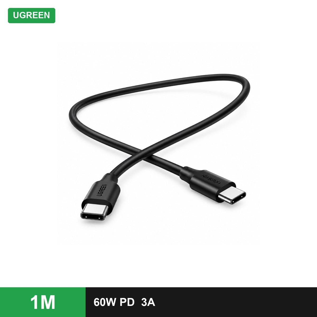 UGREEN USB-C to USB-C PD Fast Charging Cable 60W 3A (Black, US286) - Office R Us Lagos